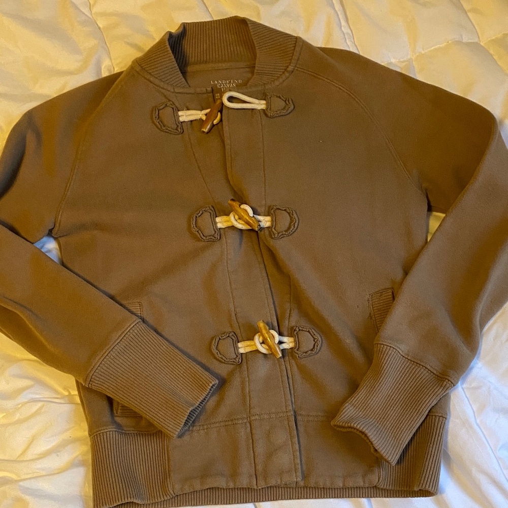 Lands' End Brown Toggle Sweatshirt